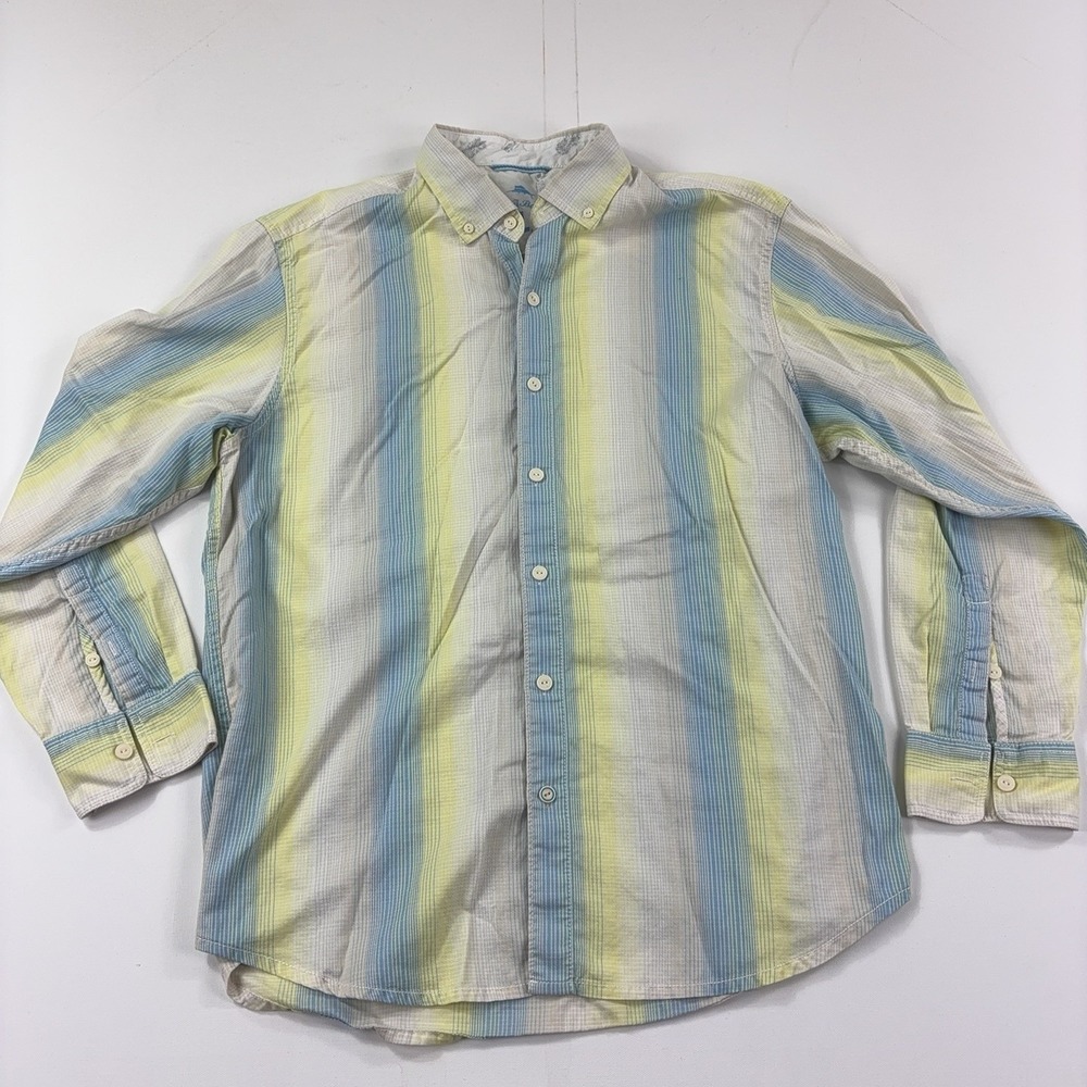 Tommy Bahama Relax Shirt Mens Large Beach Island Striped Long Sleeve Button Up